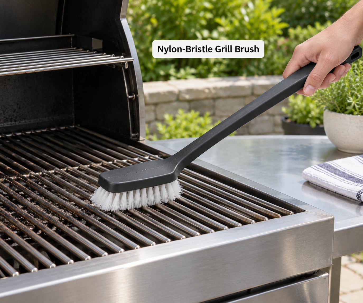 Nylon-Bristle Grill Brush