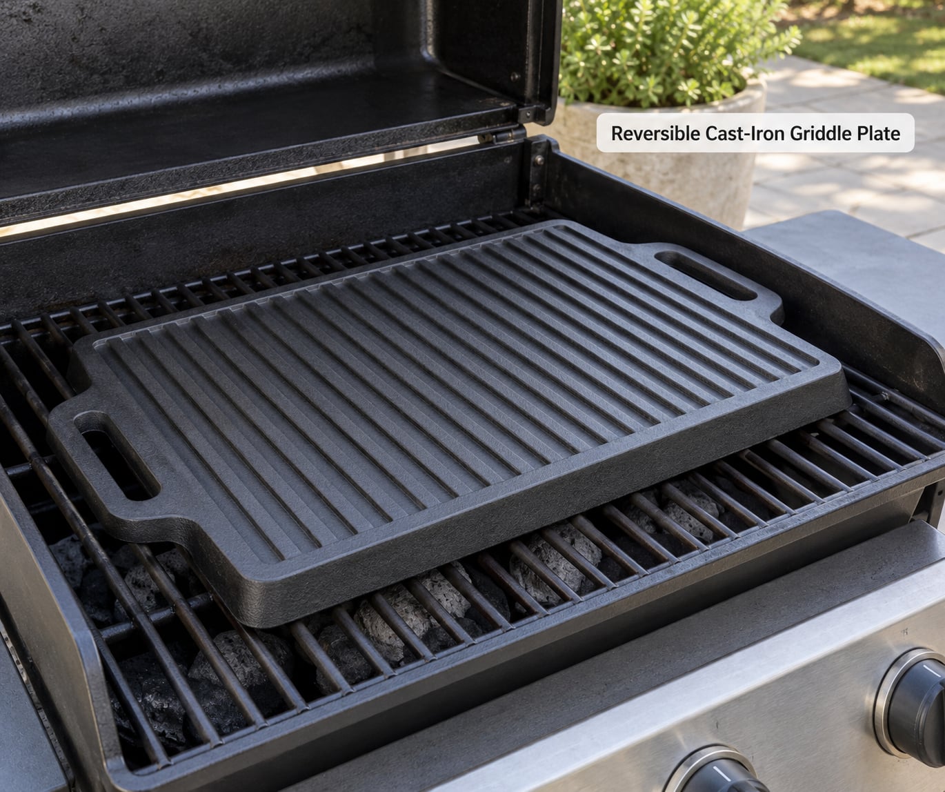 Reversible Cast-Iron Griddle Plate